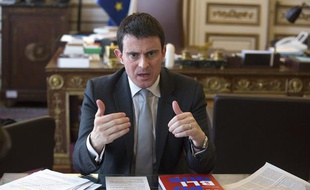 Manuel Valls, le 1er février 2014, au ministère de l'Intérieur.