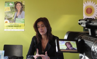 Strasbourg, le 8 décembre. - Sandrine Bélier, candidate EELV, appelle à voter Philippe Richert (Les Républicains) au second tour des élections régionales en Alsace-Champagne-Ardenne-Lorraine.