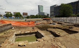 Le chantier de fouilles de l'Inrap, près d'Euralille.