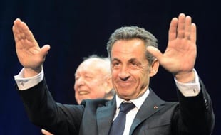 L'ancien président Nicolas Sarkozy, candidat à la présidence de l'UMP, lors d'un meeting à Marseille, le 28 octobre 2014