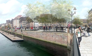Comme dans d'autres villes de France, Strasbourg et Mulhouse vont rendre les balades au bord de l'eau plus agréables. Projection des quais strasbourgeois.