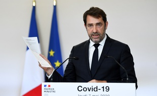 Le ministre de l'Intérieur Christophe Castaner à Matignon le 7 mai 2020 lors d'un point presse du gouvernement sur les conditions du déconfinement.