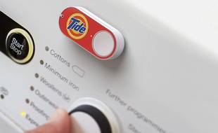 Le bouton «dash» d'Amazon se connecte au réseau wifi pour commander un produit.