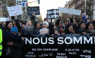 Strasbourg le 11 janvier 2015. Marche Republicaine reunissant prËs de 40.000 personnes.