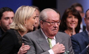 Marine et Jean-Marie Le Pen à Lyon en novembre 2014.