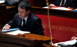 Le Premier ministre Manuel Valls à l'Assemblée Nationale, le 2 décembre 2015