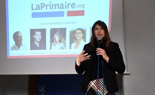 Charlotte Marchandise le 8 décembre 2016 lors d'une réunion à Strasbourg.