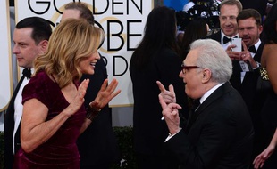 Jessica LAnge et Martin Scorsese aux Golden Globes 2014 le 13 janvie