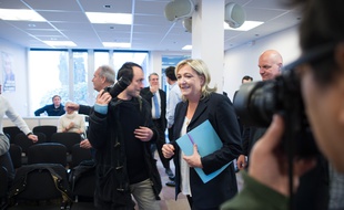 Marine Le Pen, présidente du FN, le 6 février 2015 à Nanterre.