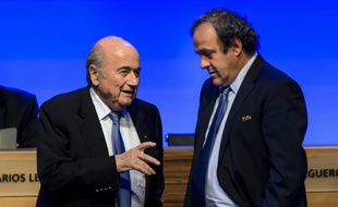 Joseph Blatter et Michel Platini le 11 juin 2014 à Sao Paulo
