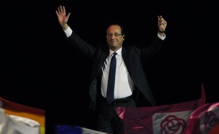 François Hollande lors de son meeting à Marseille, le 14 mars 2012.