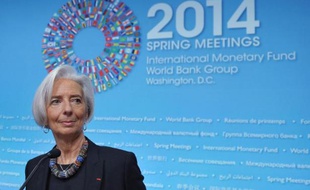 La directrice générale du FMI, Christine Lagarde, à Washington le 10 avril 2014