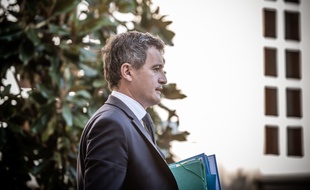 Le ministre de l’Intérieur, Gérald Darmanin sortant d'une réunion à Matignon le 30 juillet 2020.