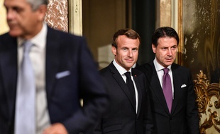 Emmanuel Macron et le premier ministre italien Giuseppe Conte, le 18 septembre 2019 à Rome.