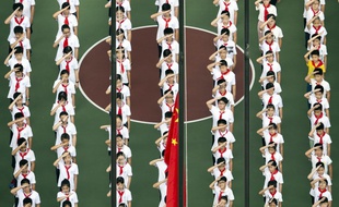 Rentrée scolaire pour ces jeunes Chinois, le 3 septembre 2018.