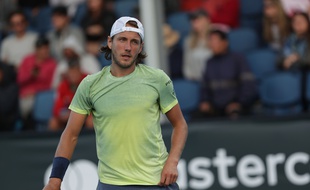 French tennis player Lucas Pouille is in action during his 1st round match at the Australian Open vs Belgium tennis player Ruben Bemelmans on Jan 15, 2018 in Melbourne, Australia.//LERVALYAN_YL1D1934/Credit:Yan Lerval/SIPA/1801151200