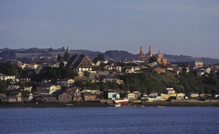 Vue de l'île de Chiloe au sud du Chili.