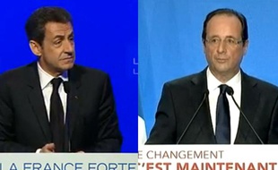 Nicolas Sarkozy et François Hollande. Le zapping de la semaine du 23 au 27 avril 2012.
