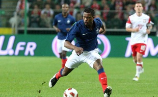 Patrice Evra avec l'équipe de France, le 9 juin 2011 contre la Pologne à Varsovie.