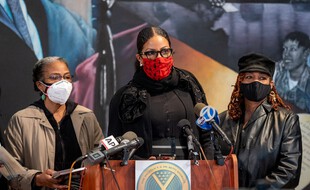 Les filles de Malcolm X, réunies en février 2021 lors d'une conférence de presse destinée à présenter des preuves liées à l'assassinat de l'activiste