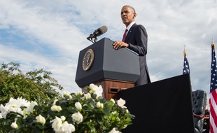 Barack Obama a tenu un discours depuis le Pentagone le 11 septembre 2016.