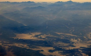 Vue de désert dans le Sinai, le 29 janvier 2014