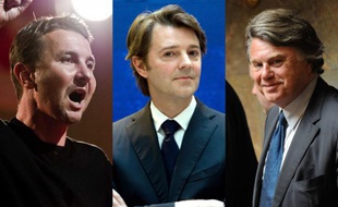 Montage: Olivier Besancenot, François Baroin et Gilbert Collard en 2012.