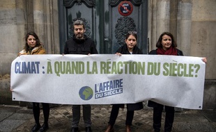 Les représentants des quatre ONG à l'origine de L'Affaire du siècle. De gauche à droite, Célia Gauthier (Fondation Nicolas Hulot), Jean-François Julliard (Greenpeace France), Marine Denis (Notre affaire à tous) et Cécile Duflot (Oxfam France).