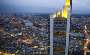 Vue en date du 1er mars 2014 sur Francfort, en Allemagne