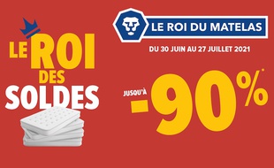 Profitez des remises jusqu'à -90% sur la 3ème démarque Le Roi du Matelas pour les Soldes d'été 2021