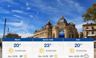 Météo Montpellier: Prévisions du mercredi 22 septembre 2021