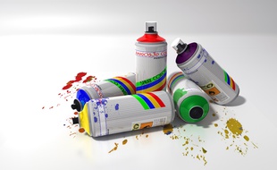 Des bombes de peinture. Illustration.