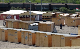 Le camp de migrants de Grande-Synthe, dans le Nord.