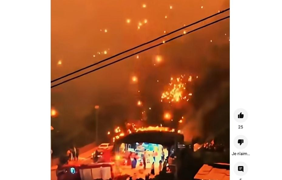 Chine : Les images impressionnantes d'un spectacle de drones qui vire à la pluie de feu et sème la panique