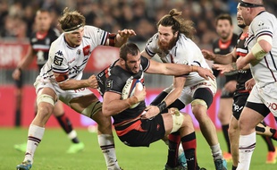 Le deuxième ligne du Stade Toulousain Yoann Maestri contre l'Union Bordeaux-Bègles, le 25 mars 2017 à Bordeaux, en Top 14.