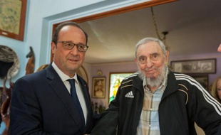 François Hollande et Fidel Castro le 11 mai 2015 à La Havane