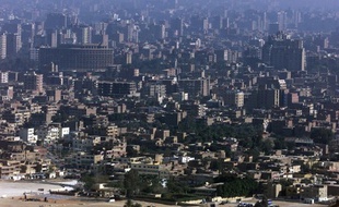 Vue aérienne du Caire, capitale de l’Égypte, le prise le 23 janvier 2000.