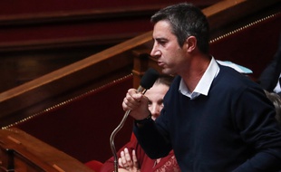 Le député La France Insoumise François Ruffin sur les bancs de l'assemblée le 11 octobre 2017.