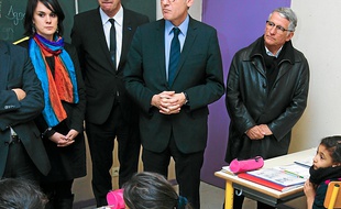 Vincent Peillon a visité l'école Victor-Hugo à Bellefontaine.