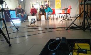 Le studio de la Web-TV La Brèche à la Maison de quartier de Bagatelle.