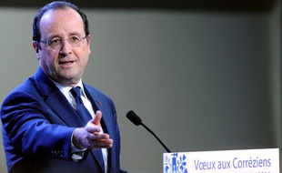 François Hollande à Tulle le 18 janvier 2014.