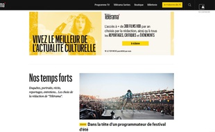 Capture d'écran du site de «Télérama».