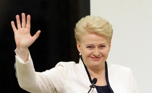 La présidente de Lituanie Dalia Grybauskaite lors de son élection, à Vilnius, le 25 mai 2014