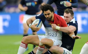 L'ailier Yoann Huget lors de France - Ecosse, le 12 février 2017 au Stade de France, lors du Tournoi des VI Nations.