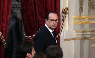 Le président François Hollande le 28 mai 2015 à l'Elysée à Paris