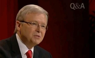 Le Premier ministre australien Kevin Rudd le 2 septembre 2013 sur le plateau de l'émission Q&A.