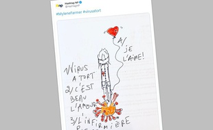 Le 21 mars, le compte Twitter HashtagNP a partagé un dessin de Mylène Farmer.