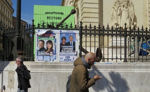 Marseille, le 26 mars 2015, campagne des élections départementales dans les Bouche-du-Rhone.