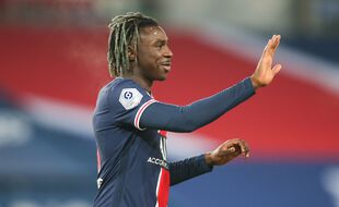 Moïse Kean lors de PSG-Brest le 9 janvier 2021 au Parc des Princes.