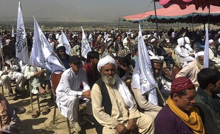 Lors de la célébration organisée par les Talibans près de Kaboul.